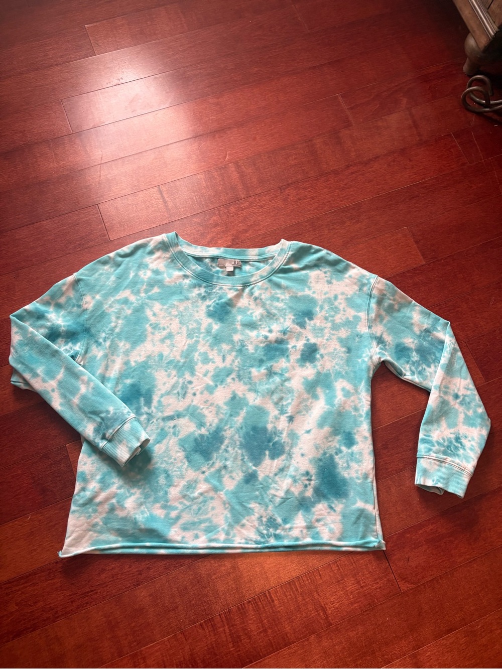 Kut from the Kloth Aqua & White Tie-Dye Crew Sweatshirt